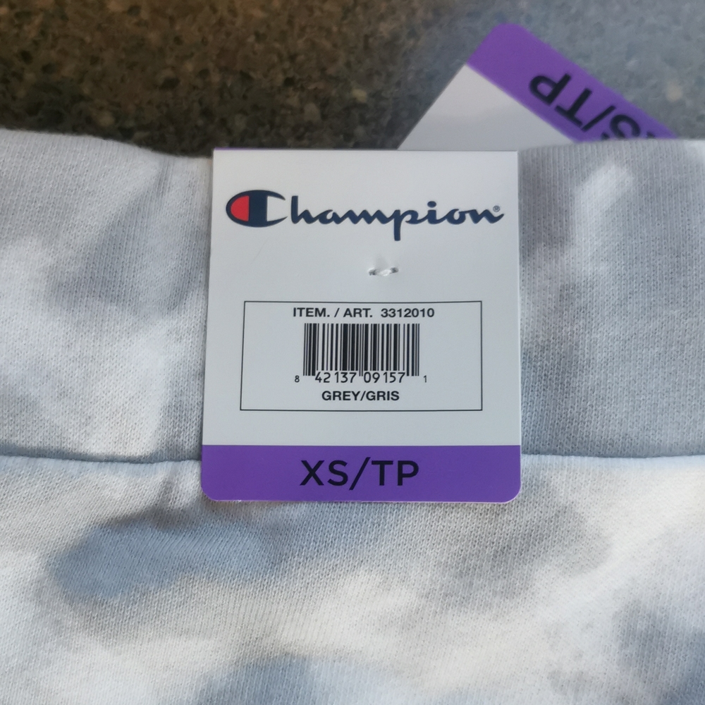 XS extra small Champion Shorts Grey Gray White tie dyed NWT New - Picture 5 of 10